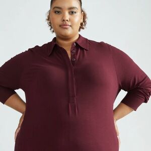 Universal Standard Elbe Popover Liquid Jersey Shirt